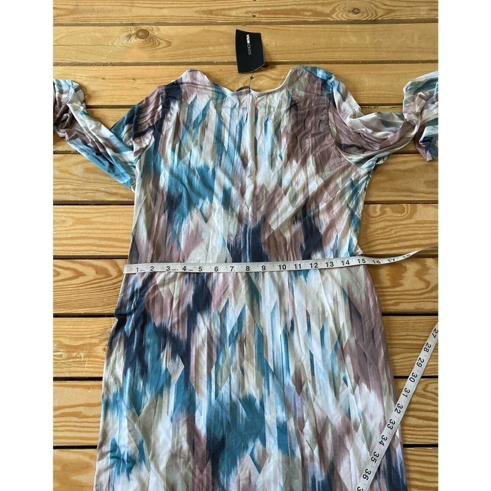 NWT Fashion Nova Appreciate The Arts Long Sleeve Dress 2X Abstract Twist Front - Picture 7 of 9